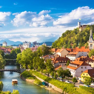 Ljubljana, Slovenia with the castle